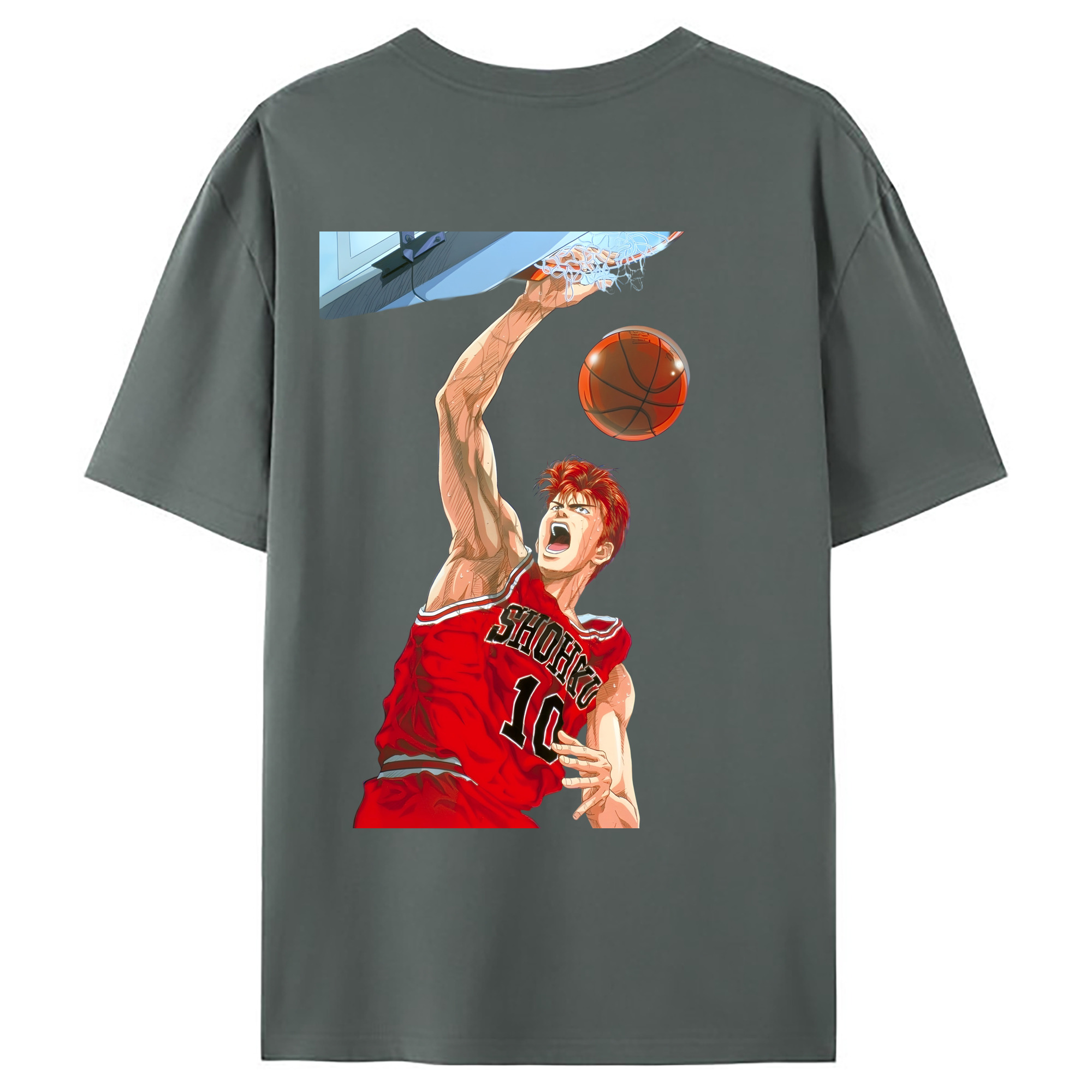 （画像用） SLAM DUNK／スラムダンク 綿100％ メンズ半袖Tシャツ（バックプリント） 通気性
